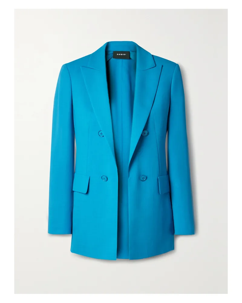 Akris Lucia Blazer Aus Crêpe Aus Einer Wollmischung - Blau Blau