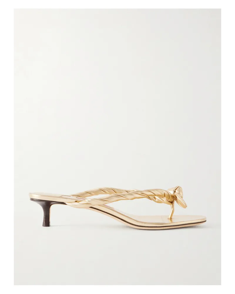 Jimmy Choo Liss 35 Metallic-leather Sandals - Gold Gold