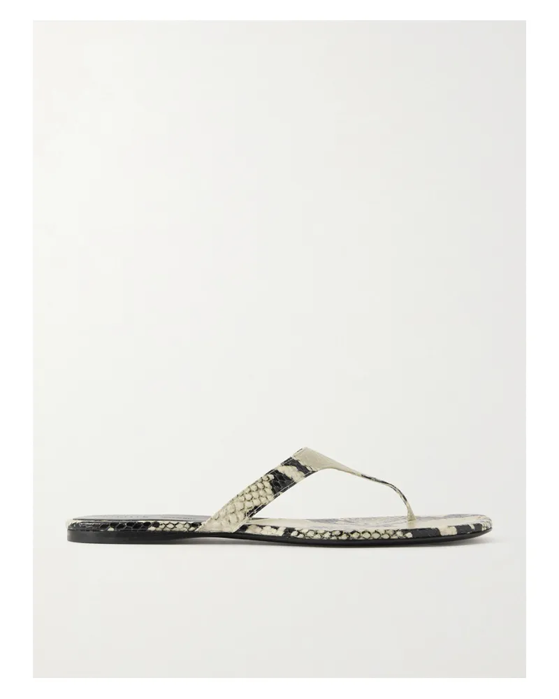 KHAITE Archer Snake-effect Leather Sandals - Animal Print Animal