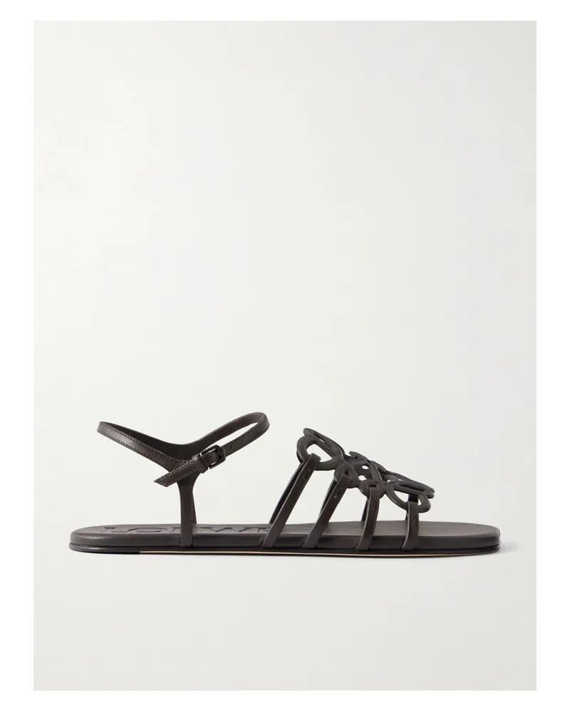 Loewe Paula's Ibiza Petal Leather Sandals - Brown Brown