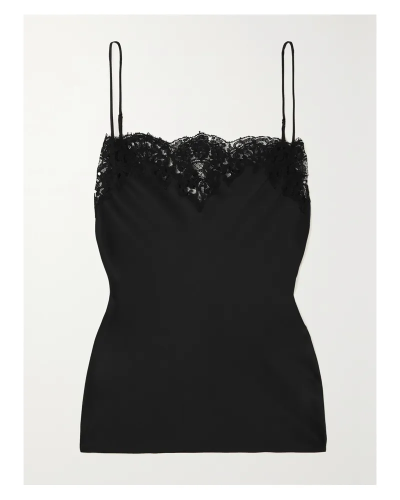 Stella McCartney Net Sustain Lace-trimmed Satin Camisole - Black Black
