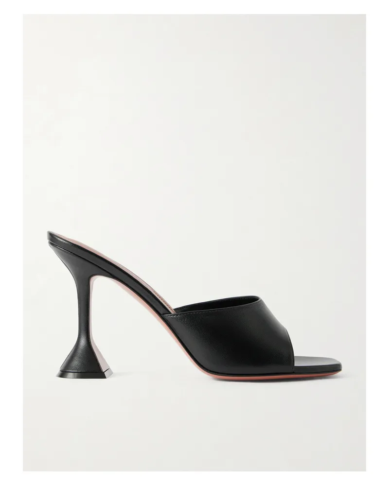 Amina Muaddi Lupita Leather Mules - Black Black