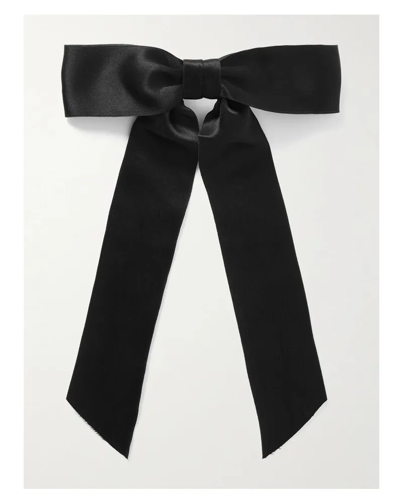 Jennifer Behr Virginia Haarspange Aus Seidensatin Mit Schleife - Schwarz Schwarz