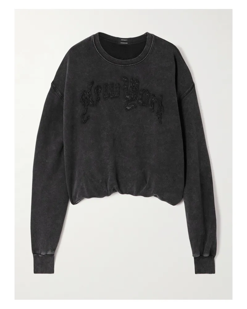 R13 Balloon Oversized-sweatshirt Aus Jersey Aus Einer Baumwoll-lyocellmischung Mit Applikation - Schwarz Schwarz