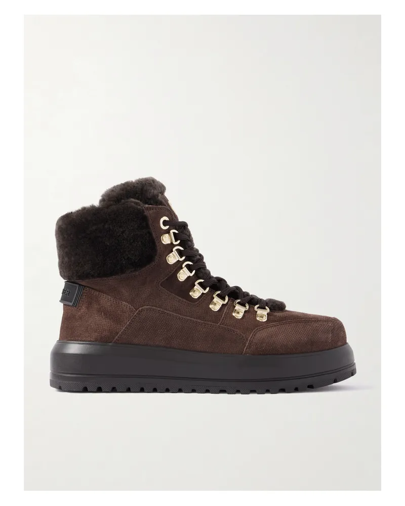 Bogner Antwerp Schnürstiefel Aus Veloursleder Mit Shearling-futter - Braun Braun