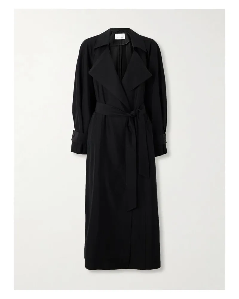 FRANKIE Shop Astoria Trenchcoat Aus Einer Tencel™-lyocell-mischung Mit Cut-outs - Schwarz Schwarz