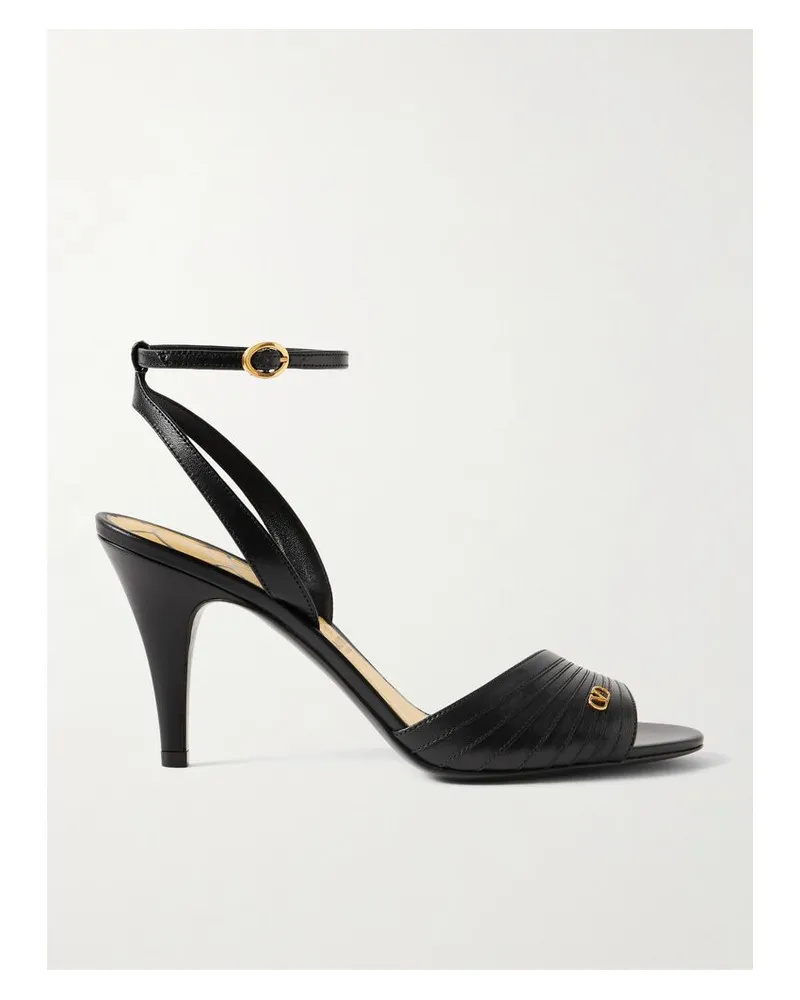 Valentino Garavani Ladycrush 85 Sandalen Aus Leder Mit Verzierung - Schwarz Schwarz
