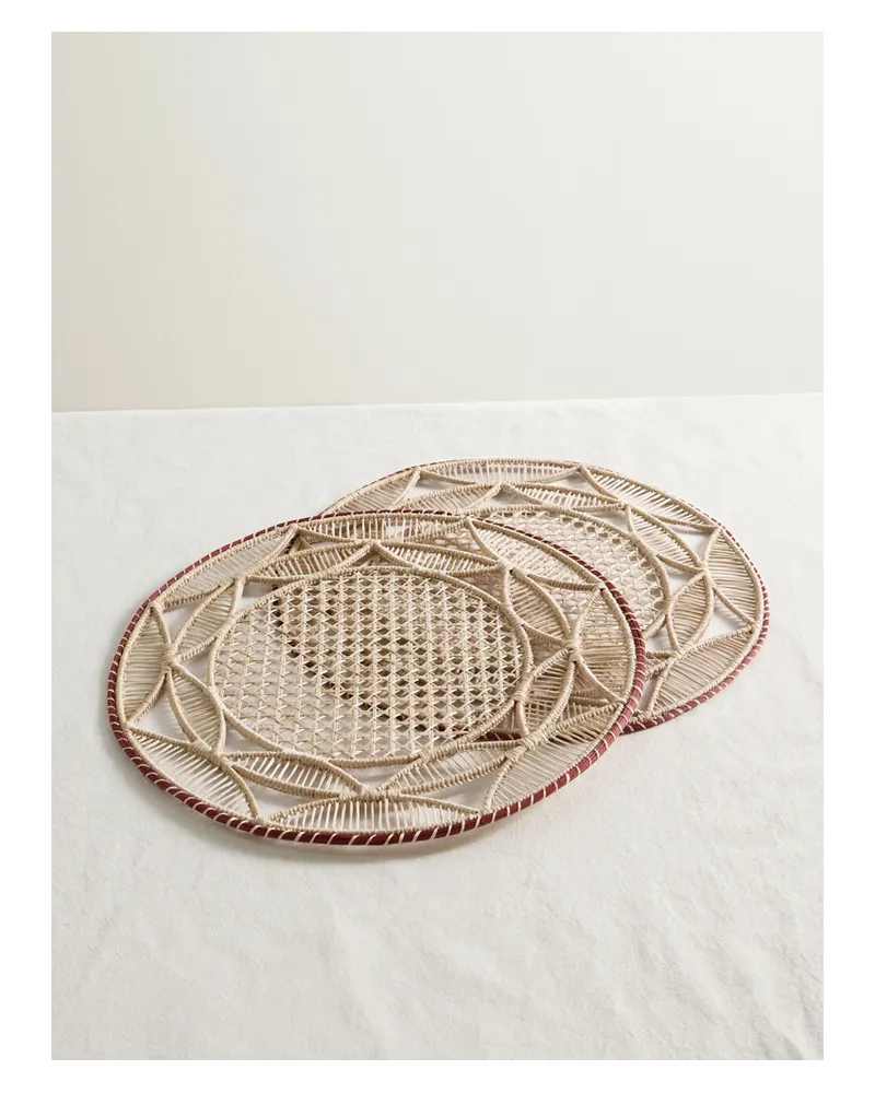 La DoubleJ Set Aus Zwei Platzsets Aus Raffiabast - Neutral Neutral