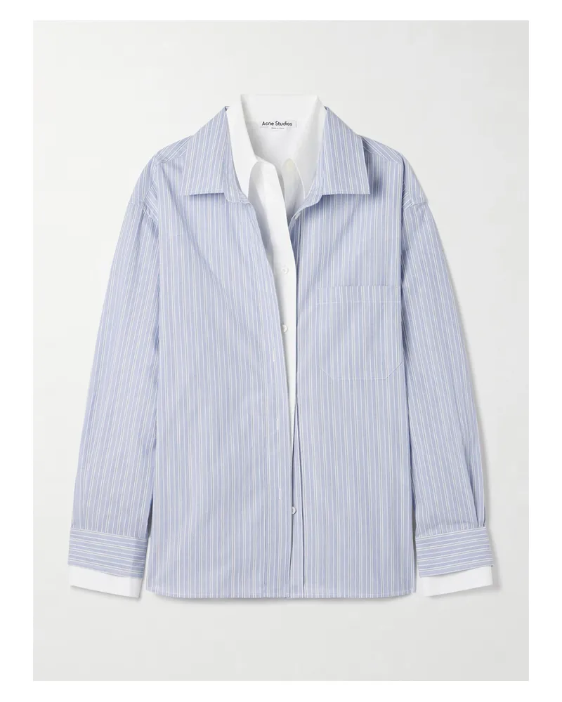Acne Studios Mehrlagiges Hemd Aus Biobaumwollpopeline Mit Streifen - Blau Blau