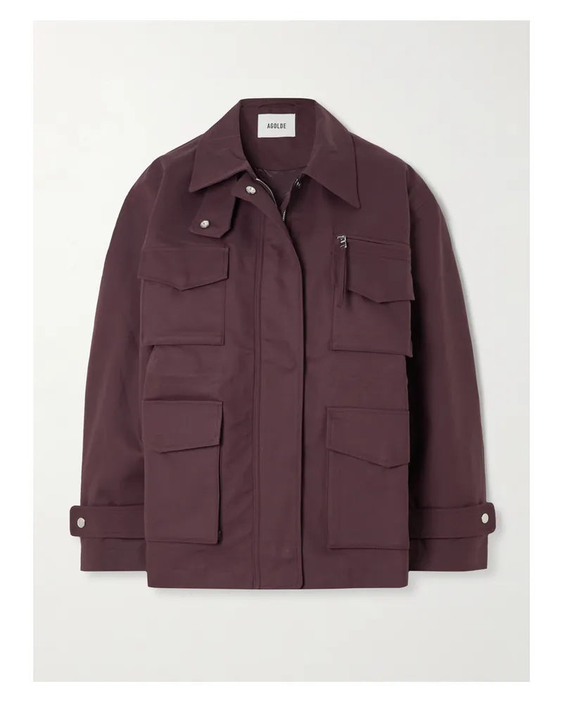 AGOLDE Aubrey Jacke Aus Baumwollgabardine - Burgunder Burgunder