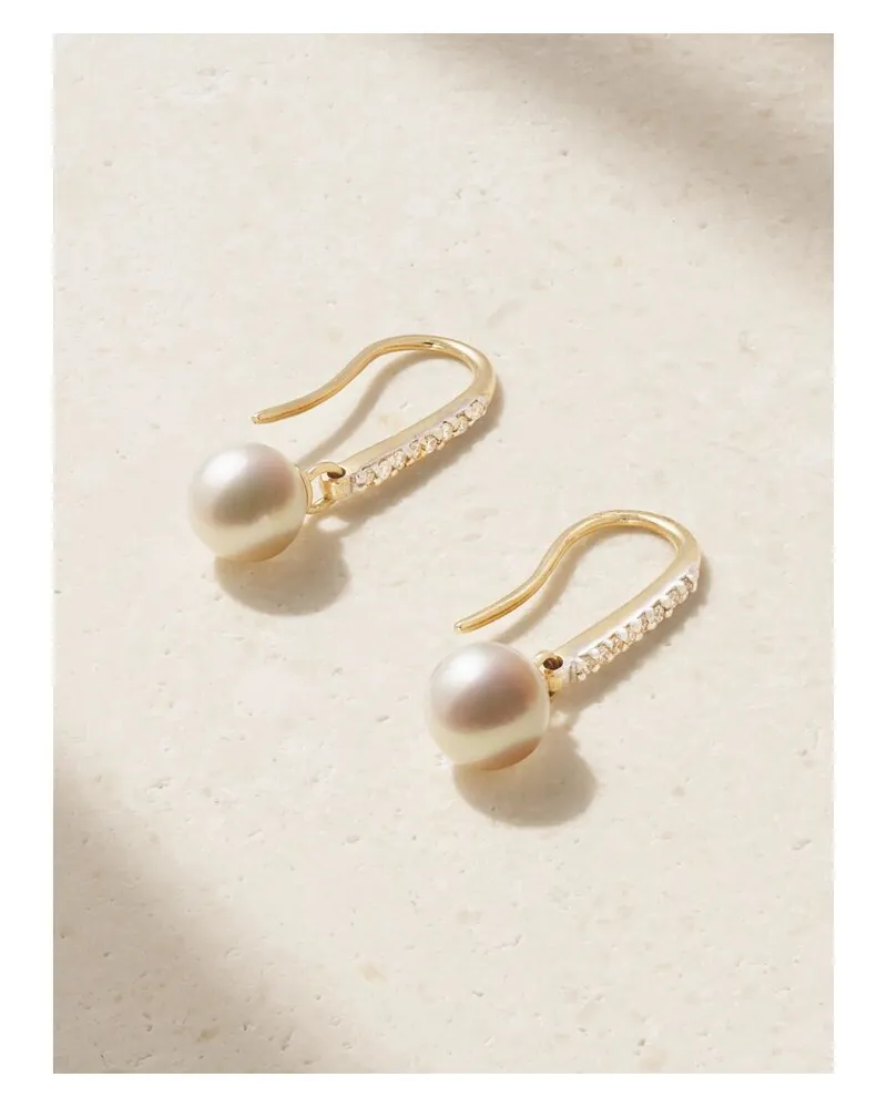 MATEO Ohrringe Aus 14 Karat Gold Mit Perlen Und Diamanten Gold