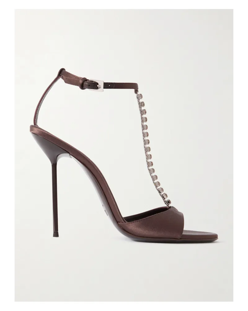 Paris Texas Lidia Sandalen Aus Satin Mit Kristallen - Metallic Metallic