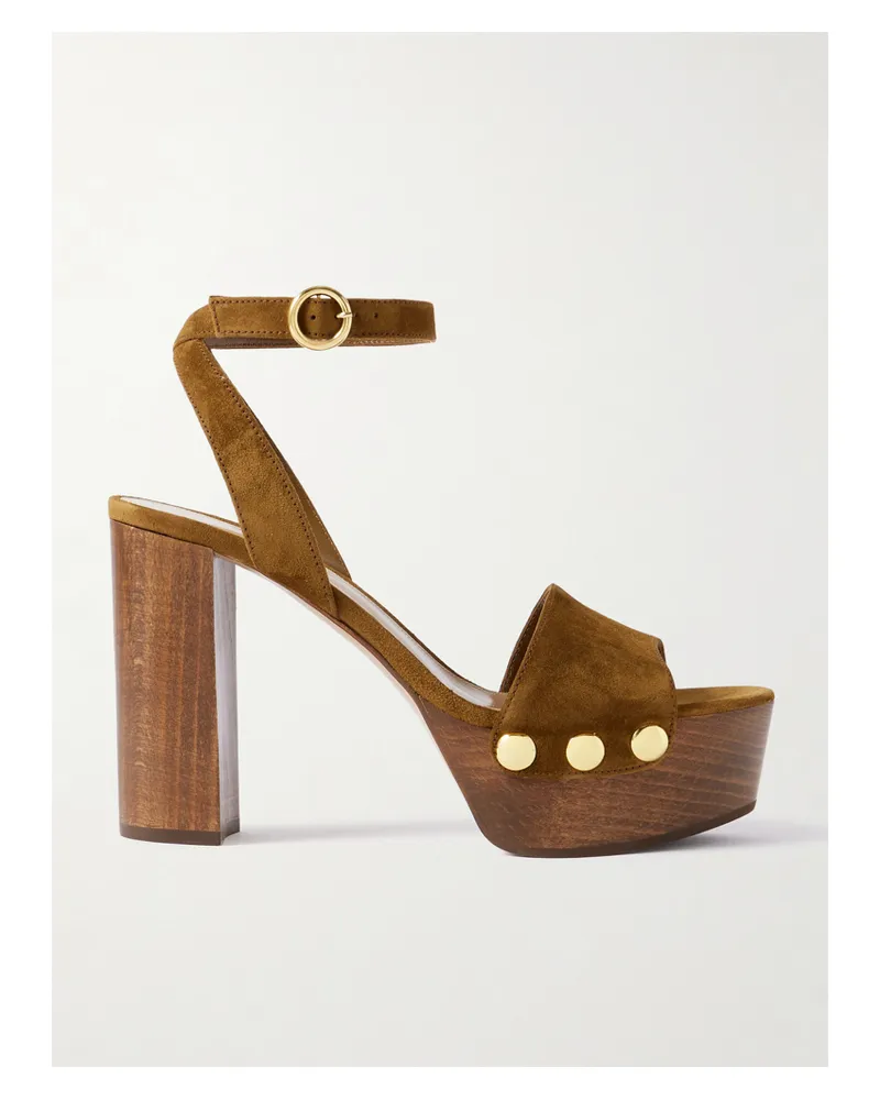 Gianvito Rossi 70 Sandalen Aus Veloursleder - Braun Braun