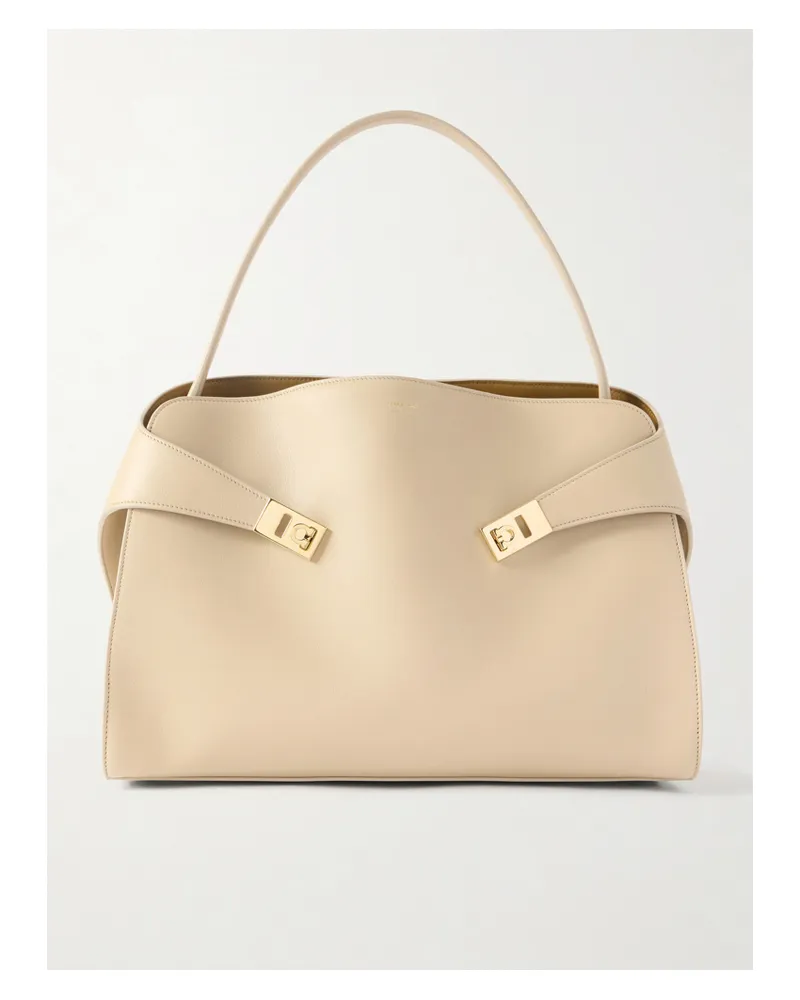 Ferragamo Hug Medium Leather Tote - Neutrals Neutrals