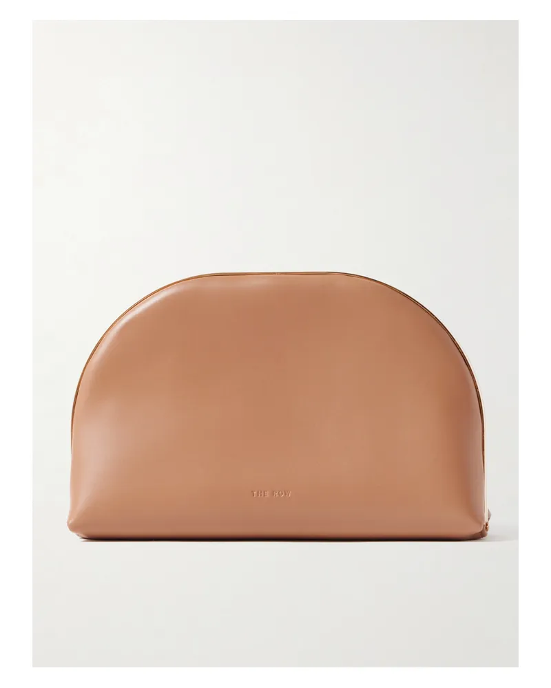 The Row Sylvia Leather Clutch - Brown Brown
