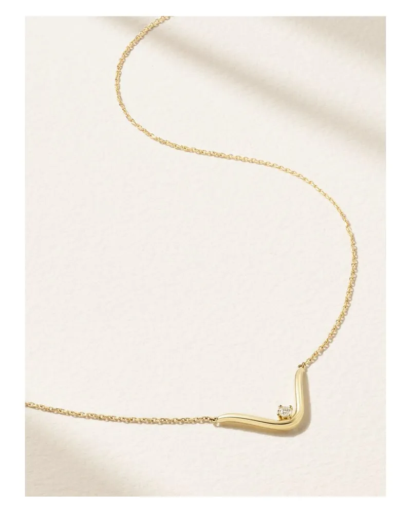 MIZUKI Kette Aus 14 Karat Gold Mit Diamant Gold