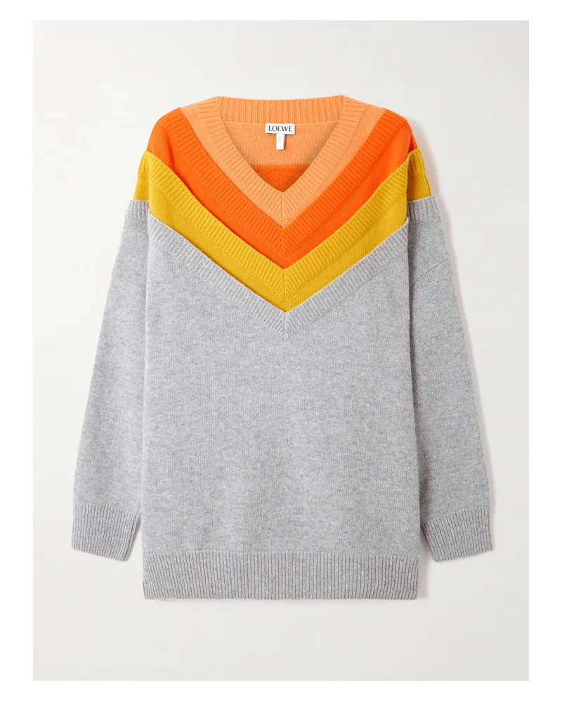 Loewe Mehrlagiger Pullover Aus Einer Wollmischung - Grau Grau