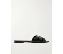 Tribute Pantoletten Aus Leder In Flechtoptik - Schwarz