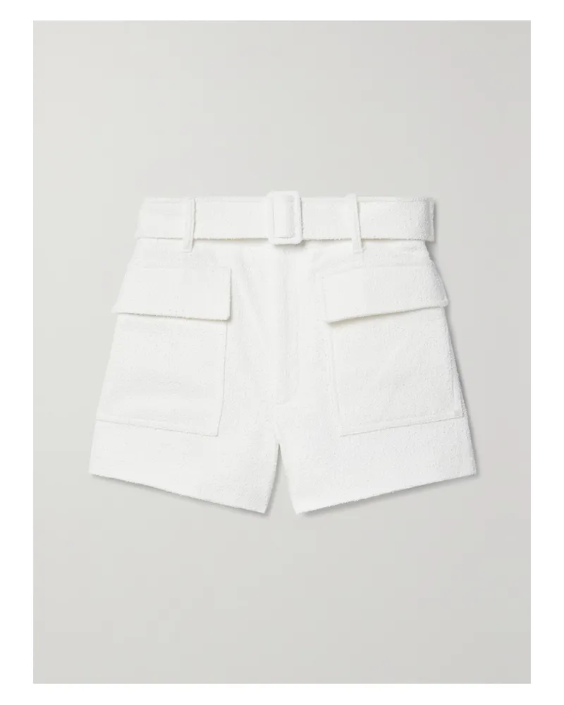 A.L.C. Oakland Shorts Aus Bouclé Aus Einer Baumwollmischung Mit Gürtel - Weiß Weiß