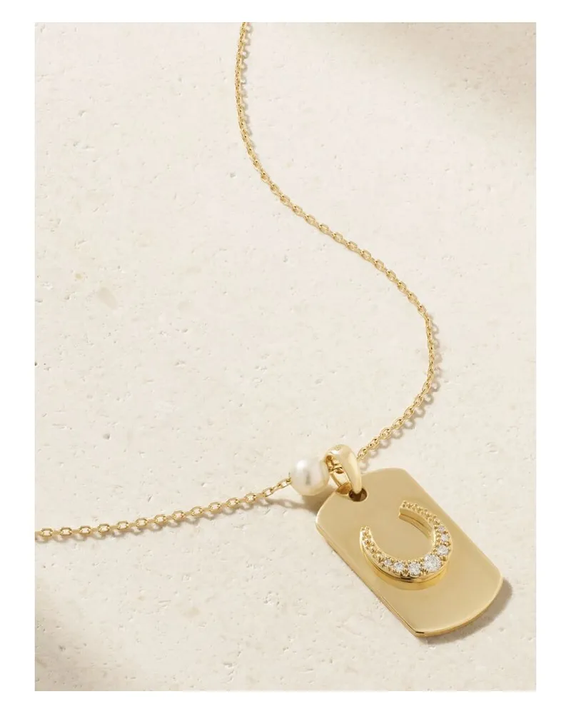 MIZUKI Sea Of Beauty Kette Aus 14 karat Gold Mit Diamanten Und Perle Gold