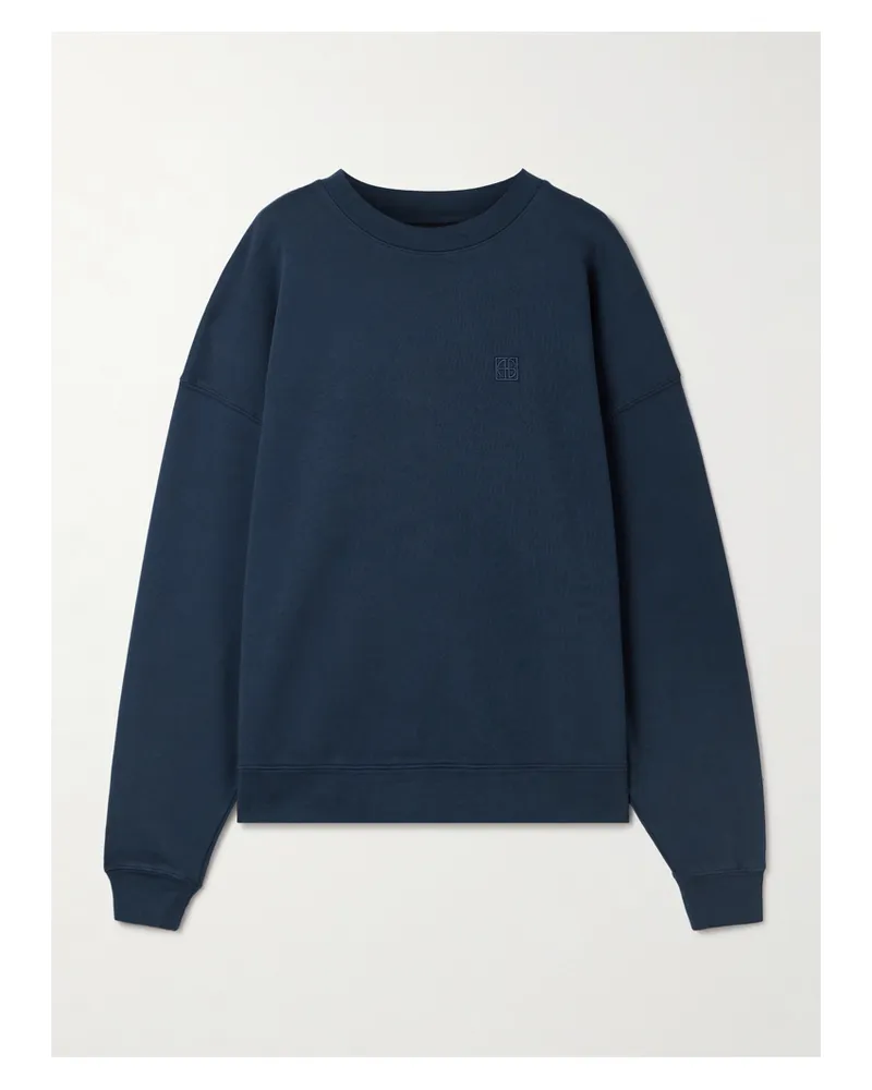 Anine Bing Miles Sweatshirt Aus Baumwoll-jersey Mit Stickerei - Blau Blau