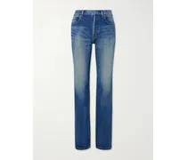 Cropped High-rise Straight-leg Jeans - Blue