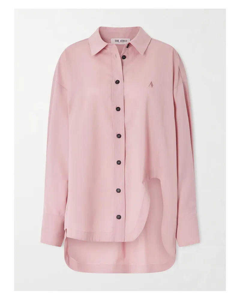 ATTICO Oversized-hemd Aus Crêpe Mit Stickerei - Pink Pink