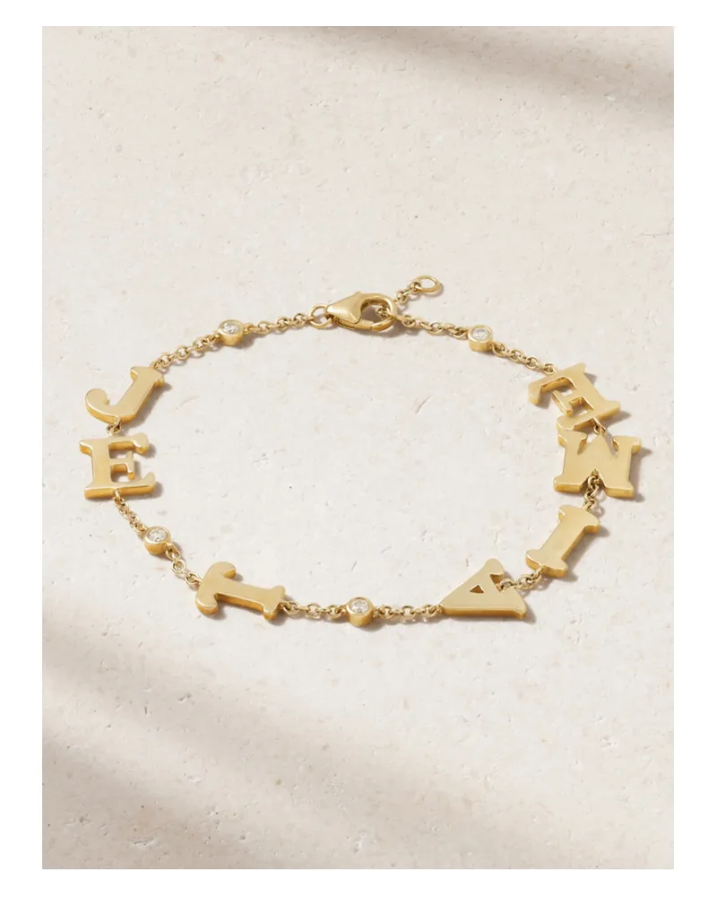 Yvonne Léon Je T'aime Armband aus 9 Karat  mit Diamanten Gold