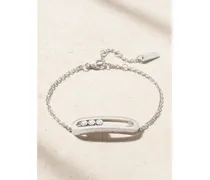 Move Classique Ciselé 18-karat White Gold Diamond Bracelet - Silver