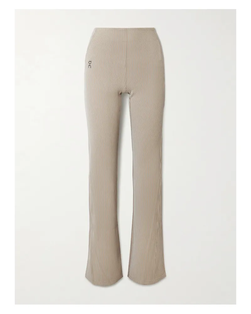 ON All-day Gestreifte Schlaghose Aus Geripptem Recyceltem Stretch-jersey - Neutral Neutral
