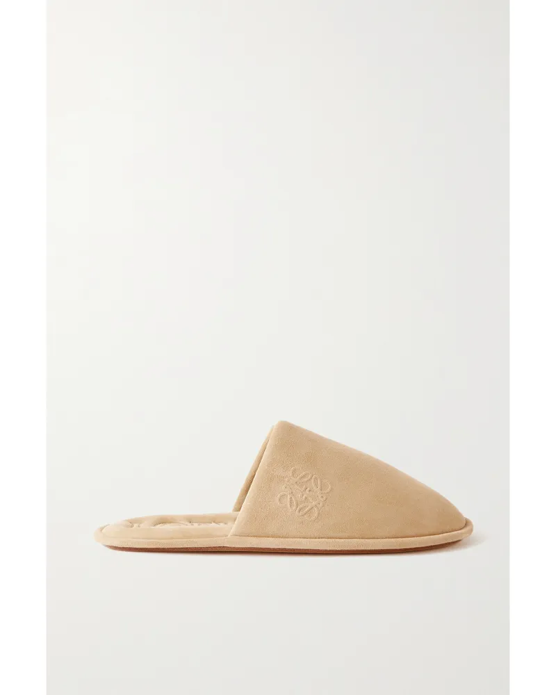 Loewe Slippers Aus Veloursleder - Neutral Neutral