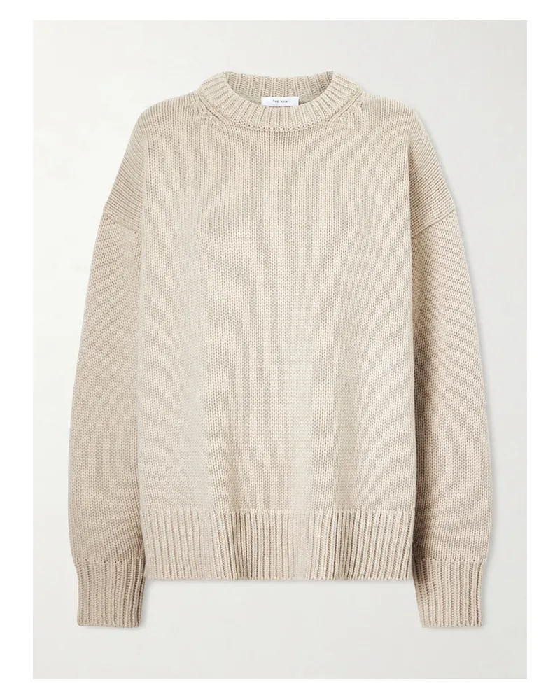 The Row Essentials Ophelia Oversized Wool And Cashmere-blend Sweater - Cream Cream