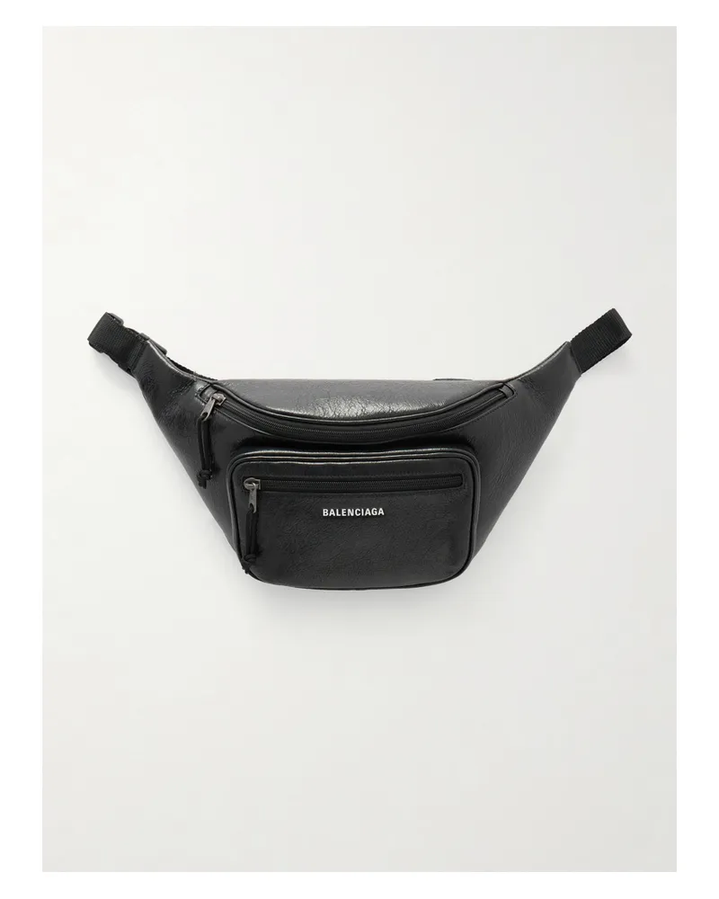 Balenciaga Explorer Textured-leather Belt Bag - Black Black