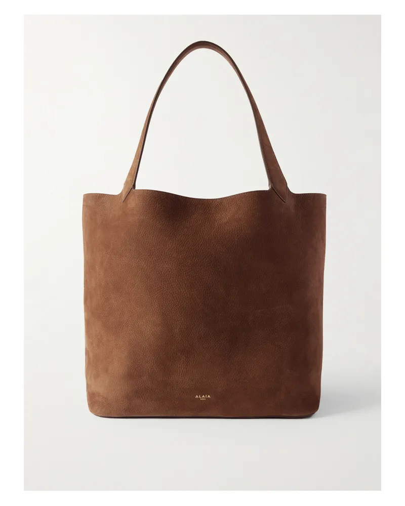 Alaïa Nubuck Tote - Brown Brown