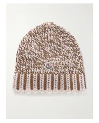 Moncler Beanie aus Einer Gerippten Wollmischung Braun