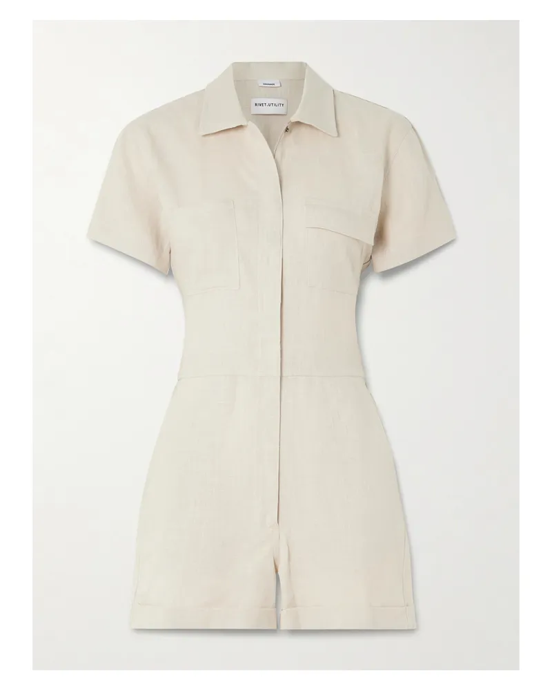 Rivet Utility Dreamer Playsuit Aus Leinen - Neutral Neutral