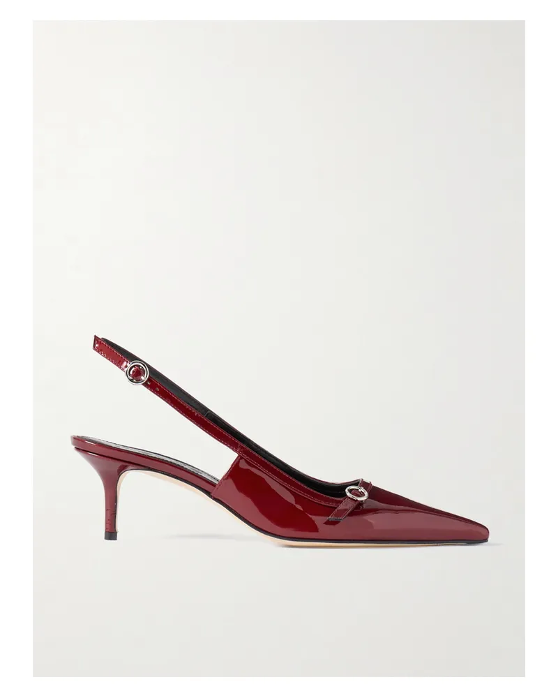 aeyde Saba Slingback-pumps Aus Lackleder Mit Schnallen - Burgunder Burgunder