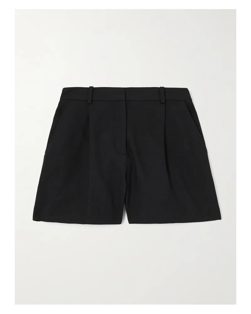 Anine Bing Trent Shorts Aus Webstoff Mit Falten - Schwarz Schwarz