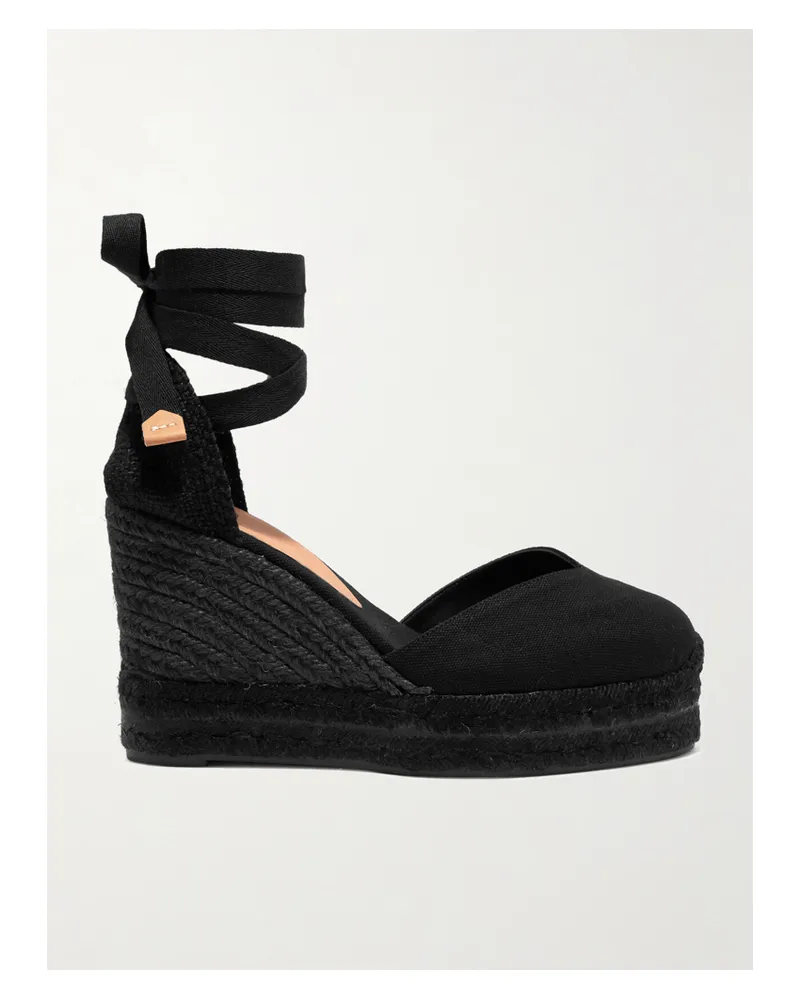 Castañer Chiara 80 Espadrille-wedges Aus Canvas - Schwarz Schwarz