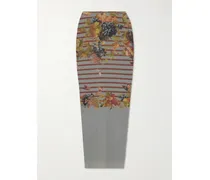 Marinière Grape Printed Mesh Midi Skirt - Gray