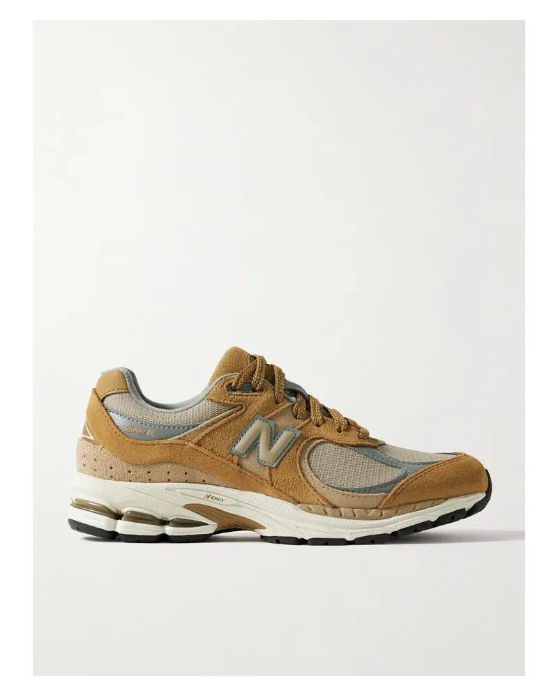 New Balance 2002r Sneakers Aus Mesh Und Veloursleder Mit Lederbesätzen - Gelb Gelb