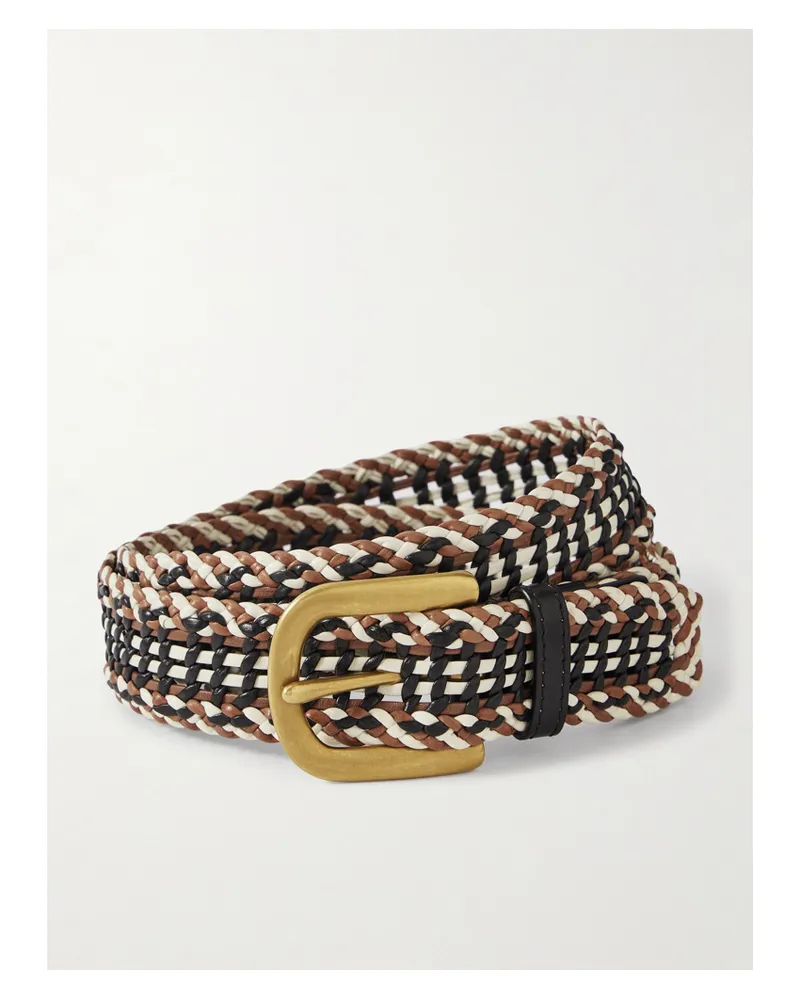 Gabriela Hearst Sam Woven Leather Belt - Brown Brown