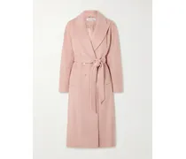 Della Double-breasted Woven Coat - Pink