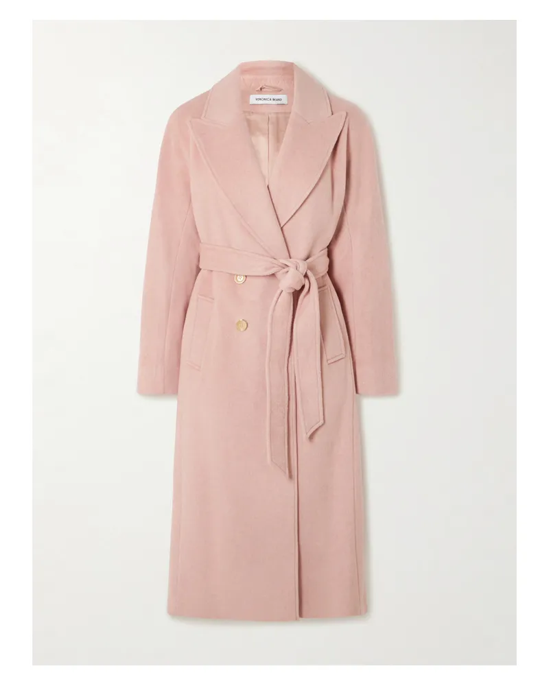 Veronica Beard Della Doppelreihiger Mantel Aus Webstoff - Pink Pink