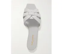 Tribute Pantoletten Aus Leder In Flechtoptik - Wollweiß