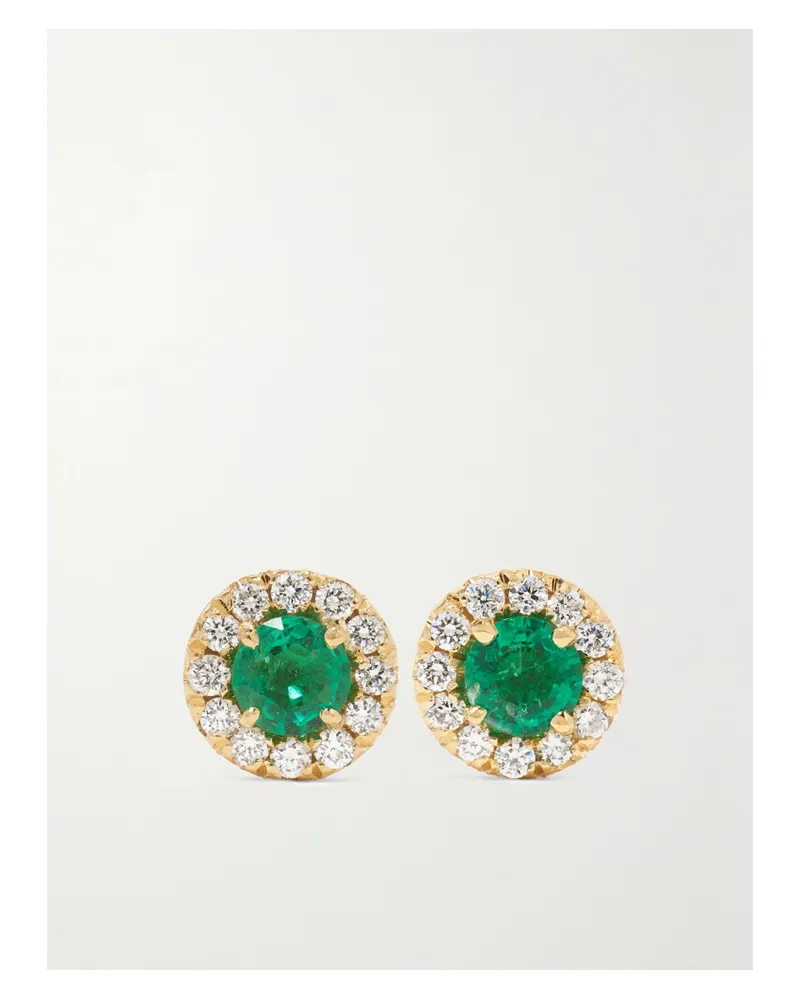 Suzanne Kalan Ohrstecker Aus 18 karat Gold Mit Smaragden Und Diamanten Gold