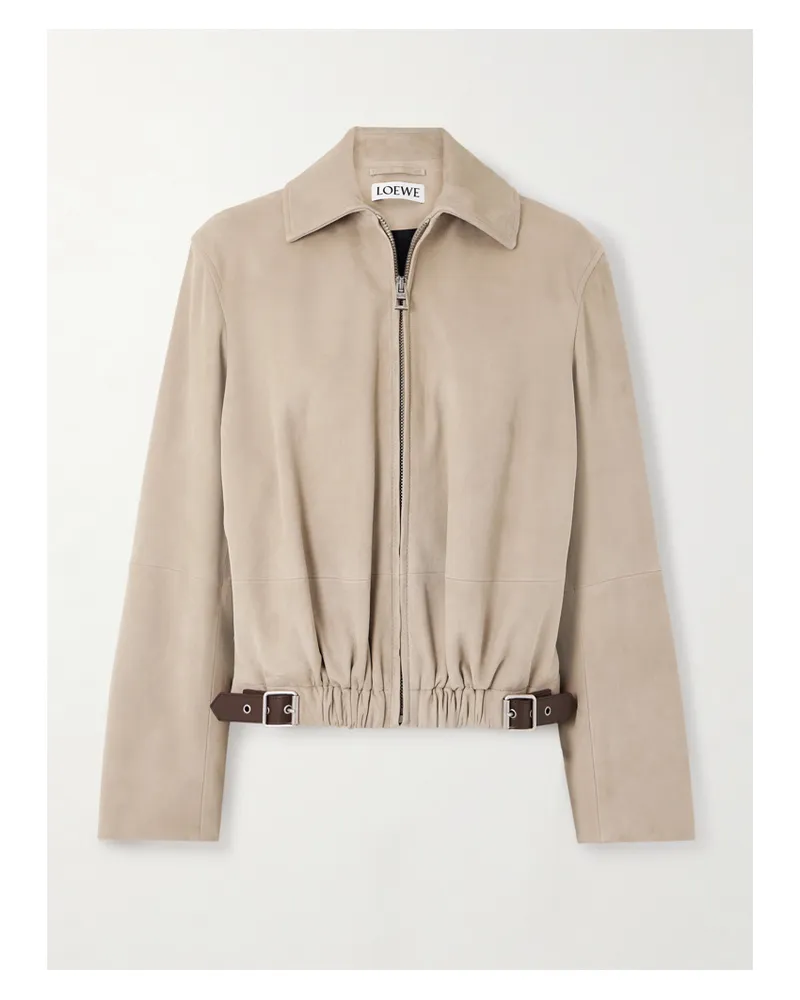Loewe Jacke Aus Veloursleder Mit Lederbesätzen Und Schnallen - Neutral Neutral