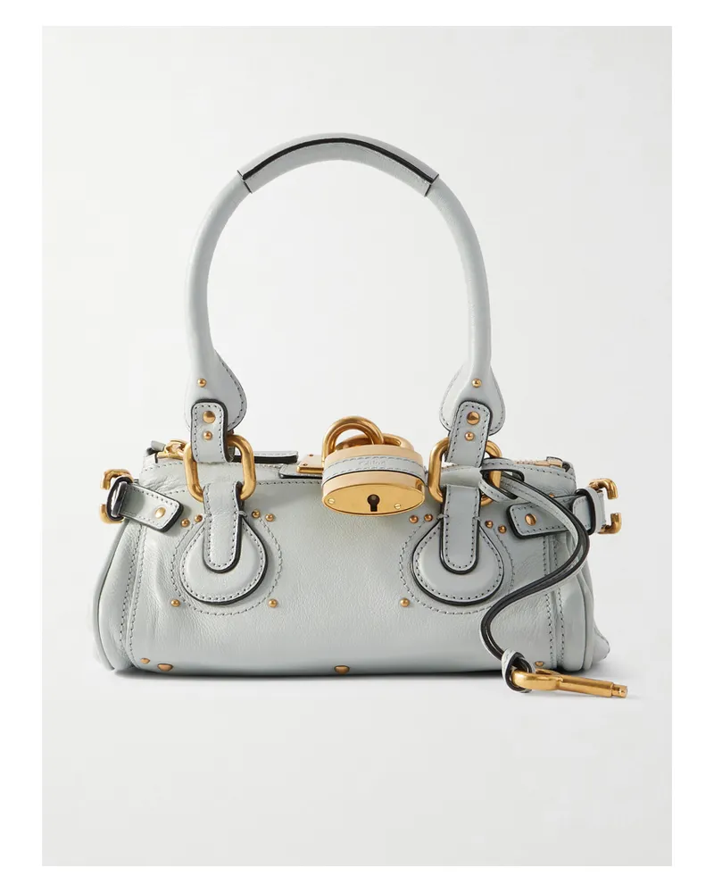 Chloé Paddington Embellished Leather Tote - Blue Blue
