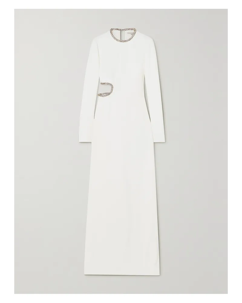 Stella McCartney Net Sustain Robe Aus Cady Mit Cut-out Und Kristallen - Weiß Weiß