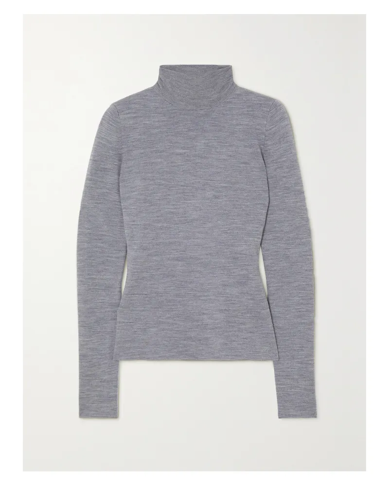 Gabriela Hearst May Wool, Cashmere And Silk-blend Turtleneck Sweater - Gray Gray